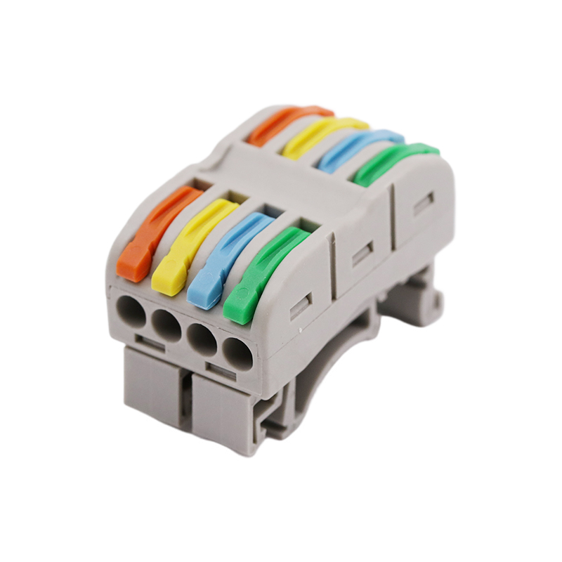 4 In 4 Out Colorful DIN Rail Terminal Connector Quick Connector